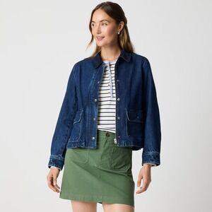 J. Crew NWT Denim Field Barn Jacket in Blue Fields Wash Size Small